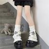 Pierneras Lolita para Niñas Y2K Estrella Tejidas Mangas de Pierna Acampanadas Puño Holgado Gótico Calcetines Tobillo Montón Cubre Pies Uniforme JK