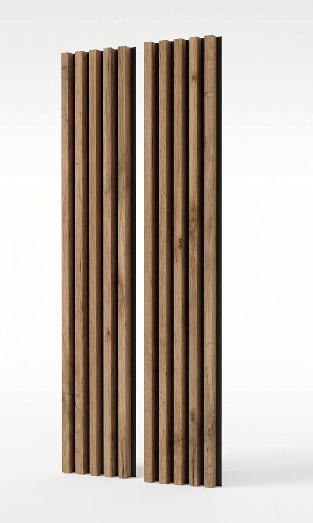 Acoustic Wall Panel Mebano PRO Wotan Oak with Black HDF Backing 2x 26.5x240 Cm