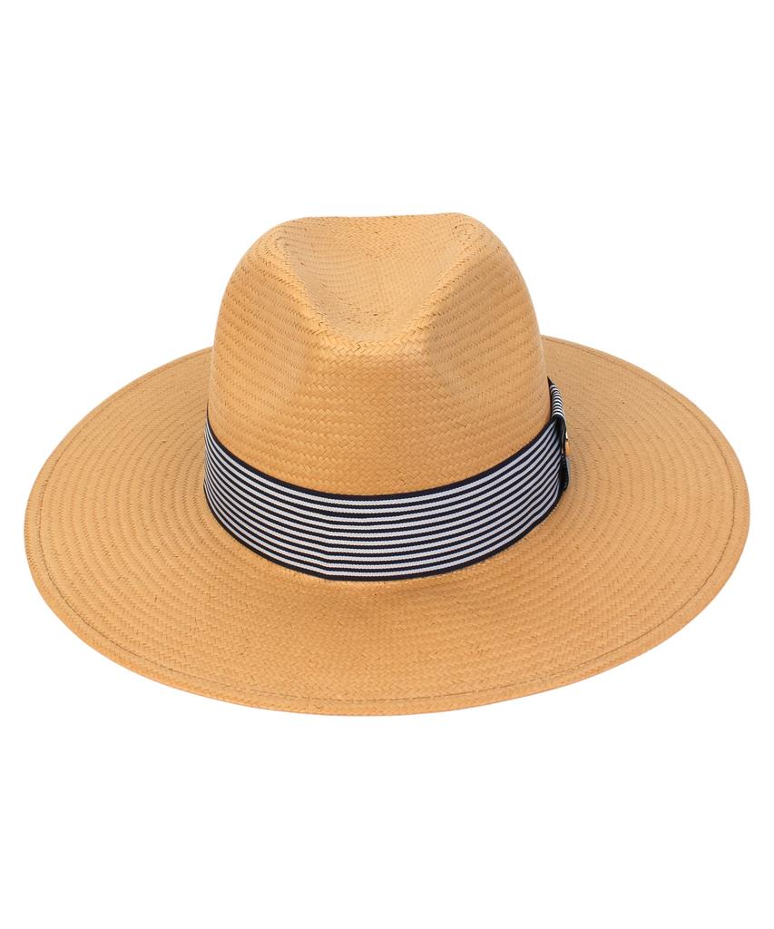 Yunibeosyeolkemiseuteuli Stripe Line Beige Long Fedora Summer Fedora
