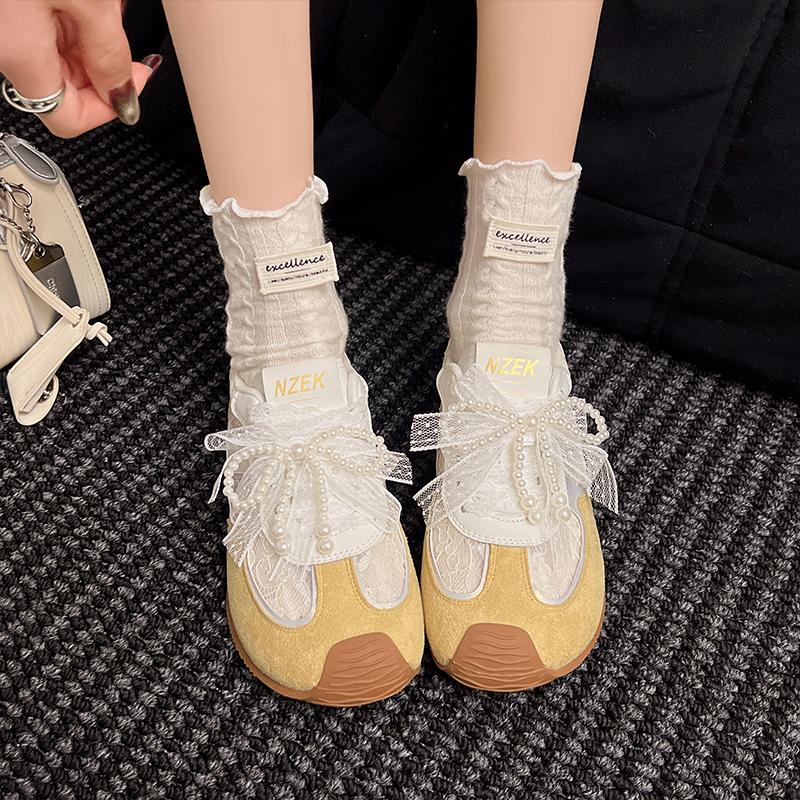 Fashion Shoes Woman 2025 Slip On Sneakers Tennis Female Ballet Flats New Sports Breathable Summer Ballerinas Small Casual Golden Lace