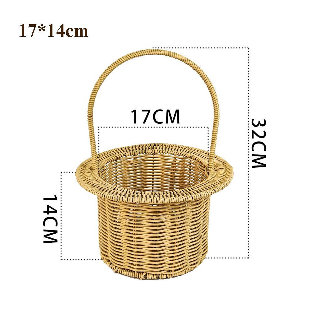 With Handle Imitation Rattan Storage Baskets Household Handwoven Home Decoration Braid Basket 8 Styles