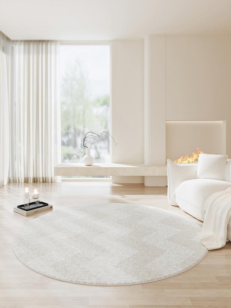 Cream Style Living Room Decoration Plush Carpet Fluffy Soft Study Rug Round Rugs for Bedroom Thicken Anti-slip Bedside Floor Mat