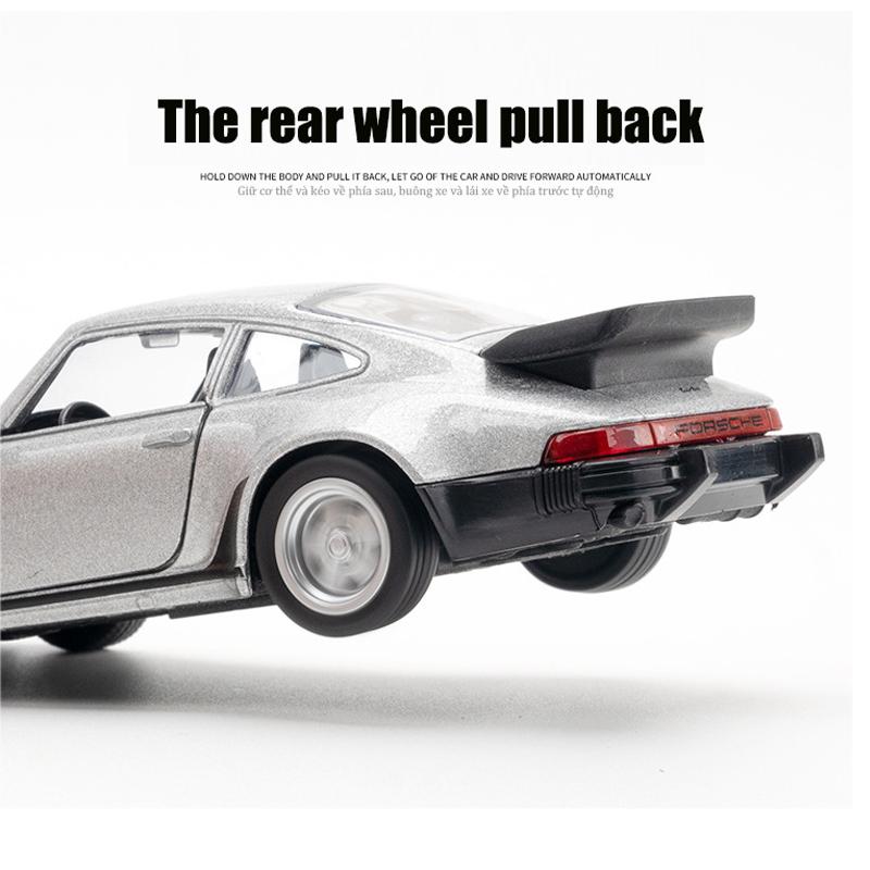 1/36 Scale Porsche 911 Turbo Toy Car Model Alloy Diecast Retro Racing with Pull Back Scale Model for Boy Gift Collection