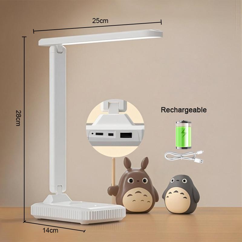 

Светодиодная настольная лампа USB перезаряжаемая настольная лампа 3 уровня затемнения сенсорное настольное освещение защита глаз складная для спальни настольная лампа белый