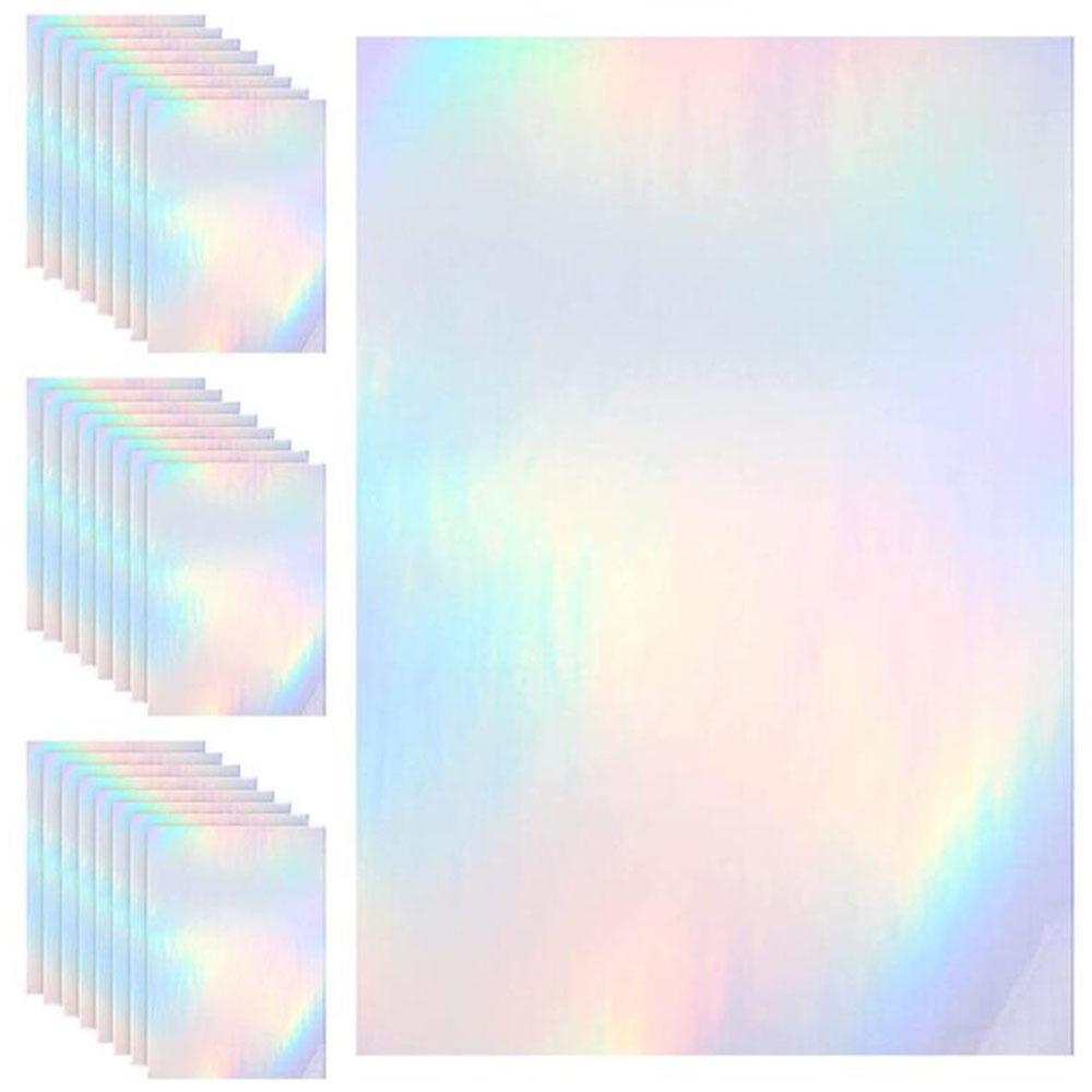 Holographic Glitter Laser Self Adhesive Waterproof  Vinyl Stickers A4 Size Overlay Photos Windows Laptops Decorations 10pcs Sets