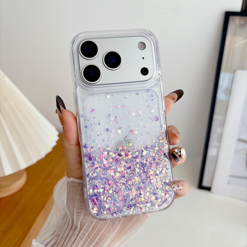 Coque de téléphone Bling à paillettes transparentes, sable mouvant et paillettes pour iPhone 17 Air 16 15 14 13 12 11 Plus Pro Max, style fille à la mode