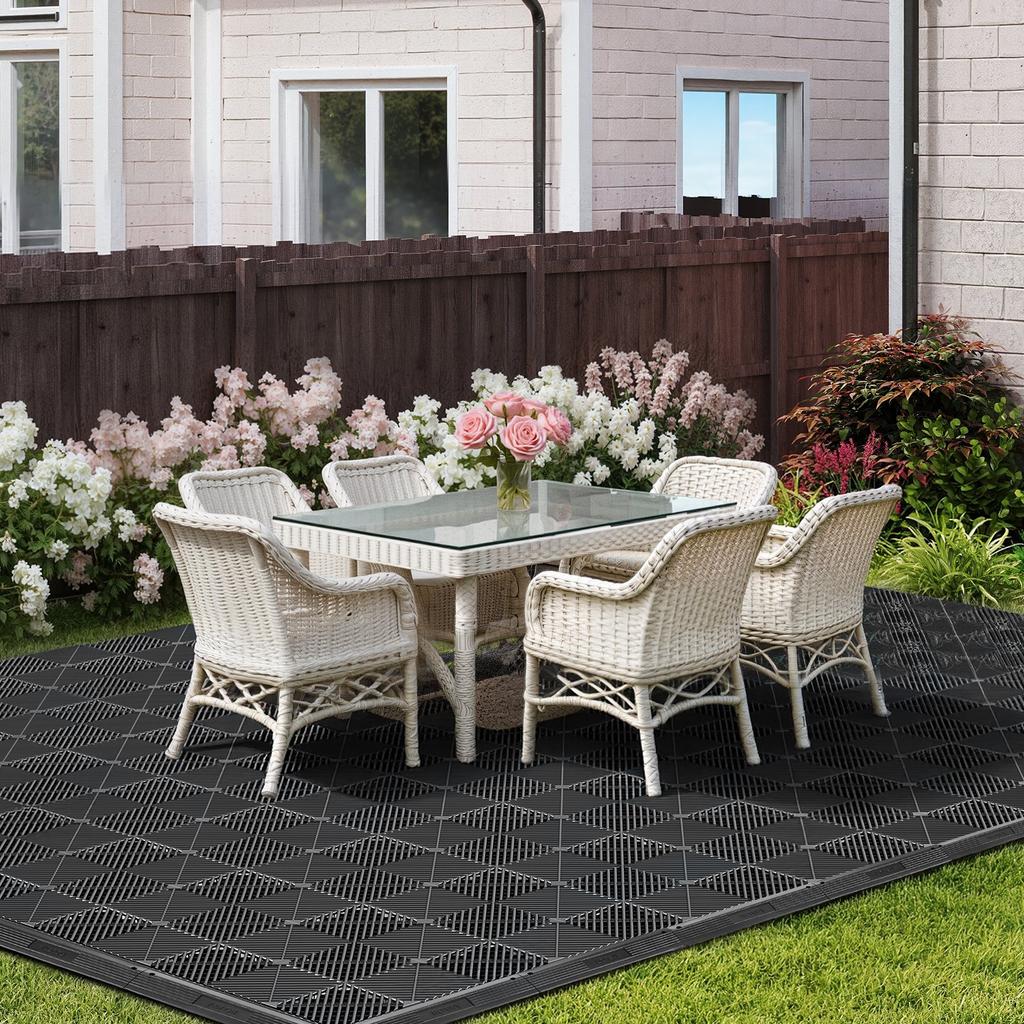 VEVOR Transition Edge Kit, 11-Piece, Durable Straight Garage Floor Edging, PP Material, Easy Installation