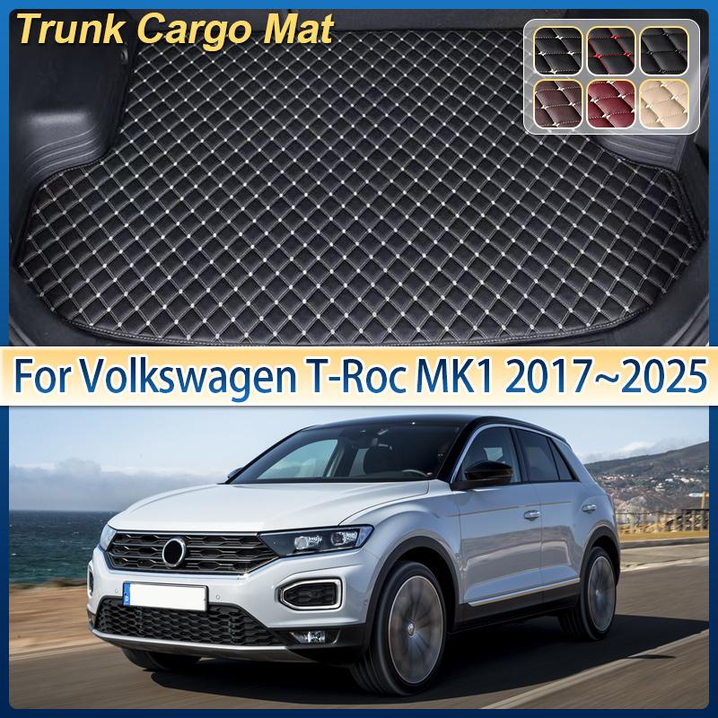 For Volkswagen VW T-Roc Accessories 2018 MK1 2017~2025 Leather Car Trunk Mat Cargo Cushion Liner Boot Carpet Pad Auto Interior
