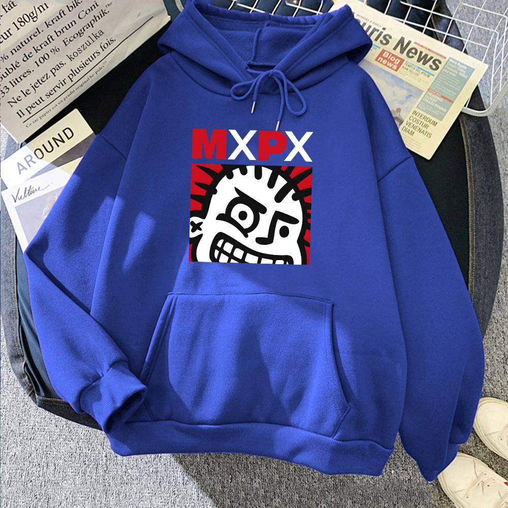Hip Hop Streetwear Punk Band MxPx Graphic Hoodies Women Clothing Winter Fleece Long Sleeve Hooded Pullovers Gothic Rock Hoodie