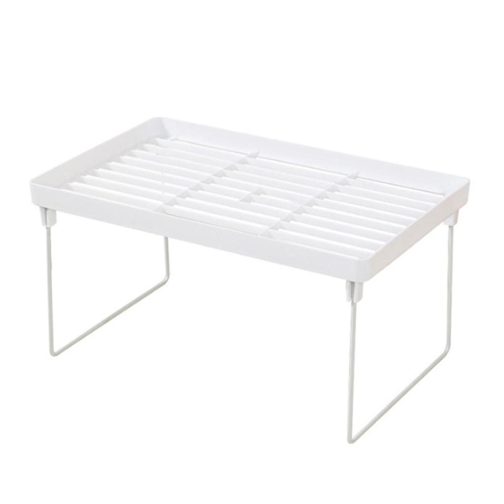 Kitchen Stacking Shelf Plastic and Metal Multifunctional Stackable Kitchen Counter Shelf  