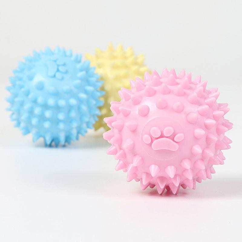 Dogs Chew Toy for Small Medium Dogs Aggressive Chewers 2.4in Small Spiky Ball Safe TPR Material for Puppy Teething