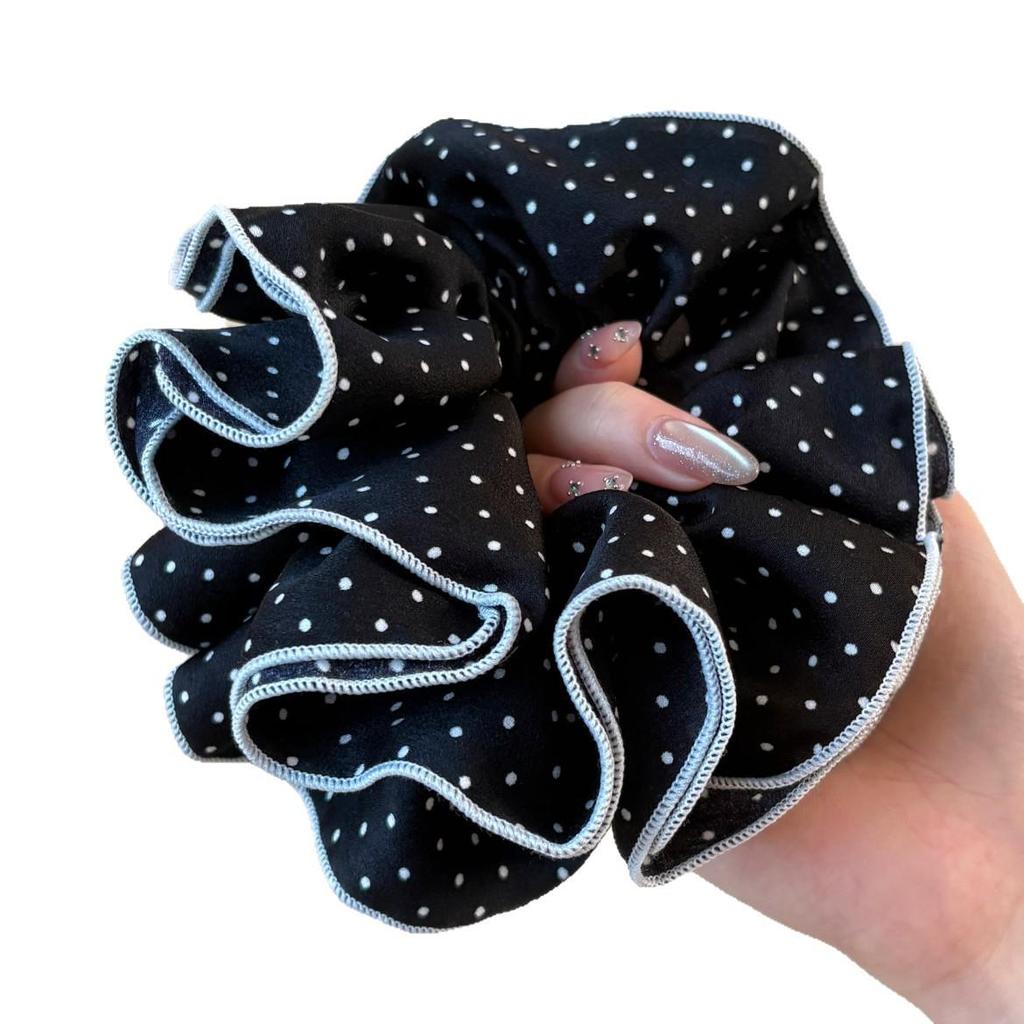 2025 High-End Korean Polka Dot Scrunchie for Women - Super Large Ponytail Hair Accessory