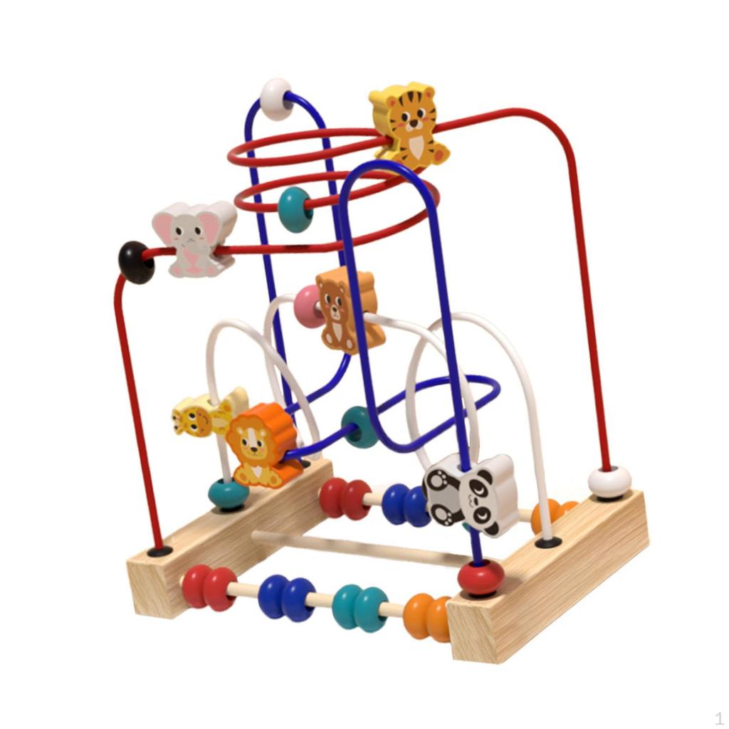 Bead Maze Toy Counting Preschool Early Math Family Fun Wooden Educational Circle