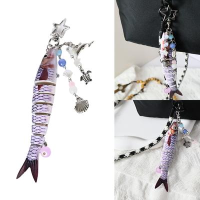 Realistic Fish Accessory Fashionable Keychain Plastic Texture Fish Keyrings Suitable for Party and Casual Outfits