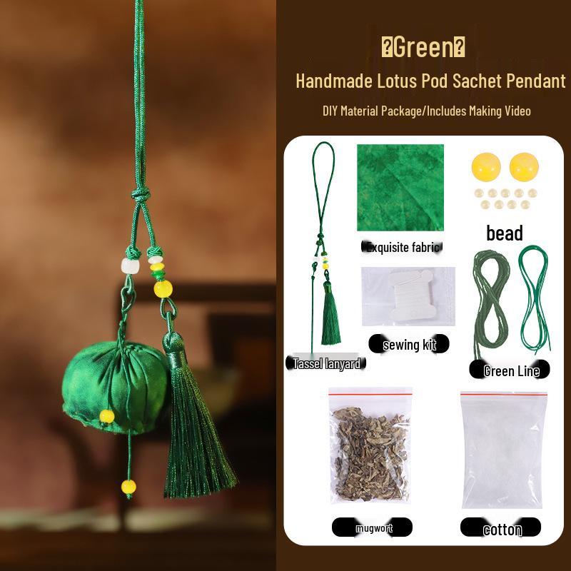 DIY Dragon Boat Festival Lotus Pod Sachet: Handmade Embroidered Mugwort Perfume Pouch Pendant