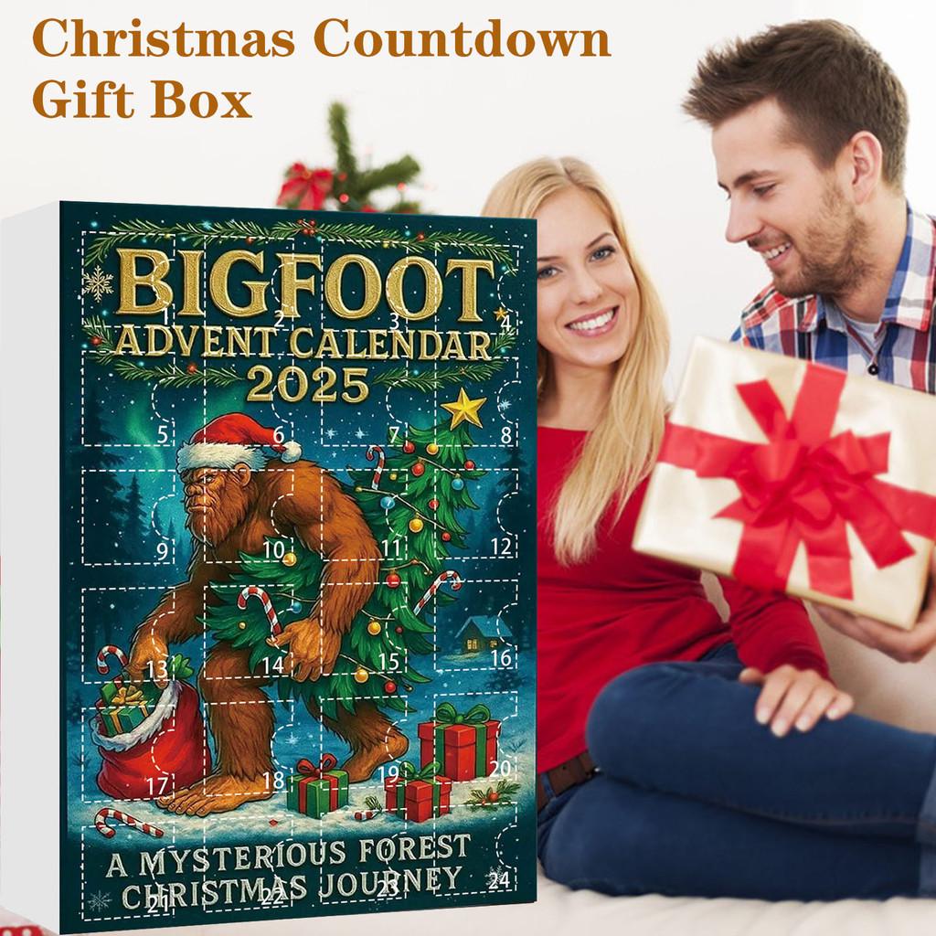 Kerst Adventskalender Met Bigfoot Monster Acryl Feestdecoratie Voor Party Cadeaus