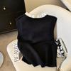 Women's Korean Style Slimming French Lace Bow Knit Pullover Vest - Spring 2026 Top