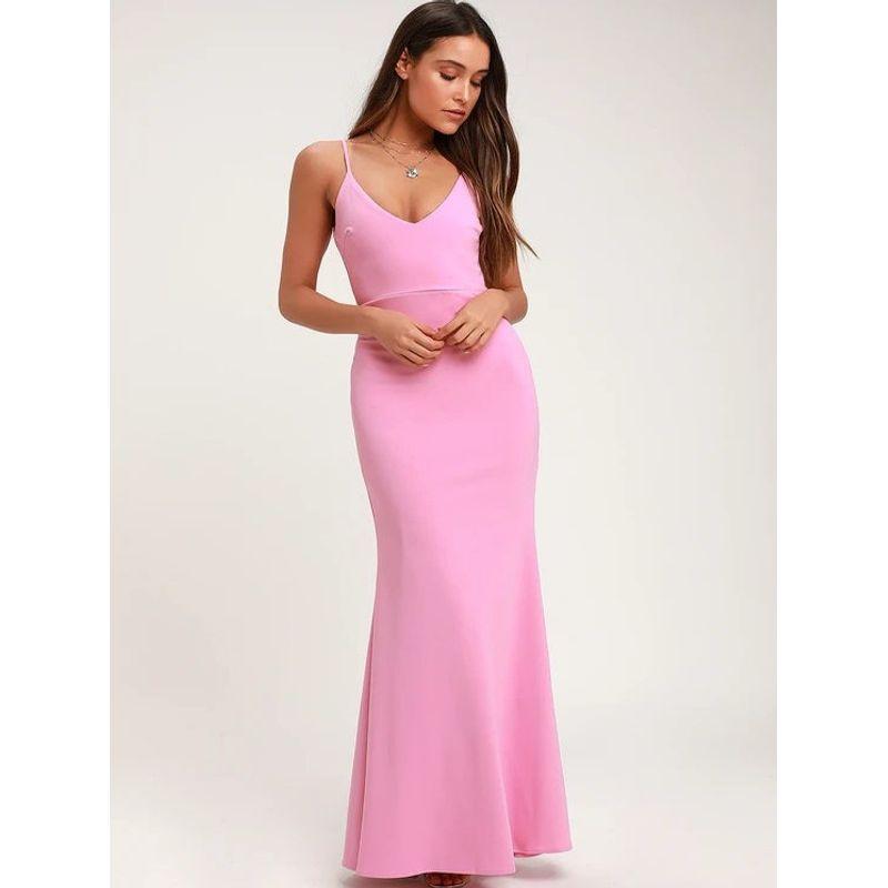New Arrival Lu's Adult Lady like Woman Suspender Fishtail Slimming Sheath Temperament and Beautiful Fashionable V Neck Socialite Dress One-Piece Dress