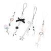 4Pcs Bowknot Star Pendant Phone Charm Hangings Rope Sweet Phone Chain Strap Bag Decoration Lanyard Keychain Accessory