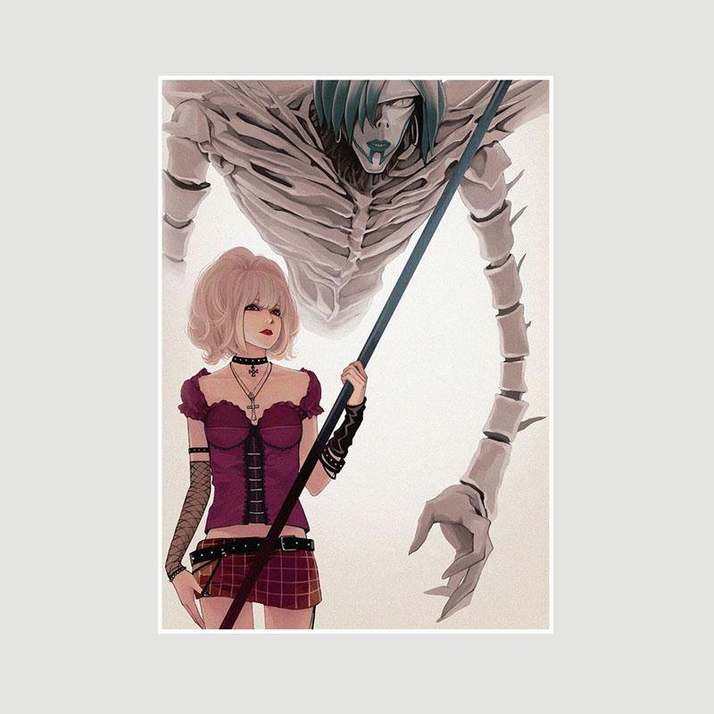 

Класичний японський плакат Death Note Мультяшна фігурка L Ретро білі паперові плакати та принти Живопис Домашній декор Бар Вітальня Фреска 30x21cm