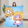 Foxy Boxy and Rocky Lankybox Blanket Soft Warm Novelty Plush Throw Blanket For Couch Bed Camping Flannel Bedspread Bed Cover