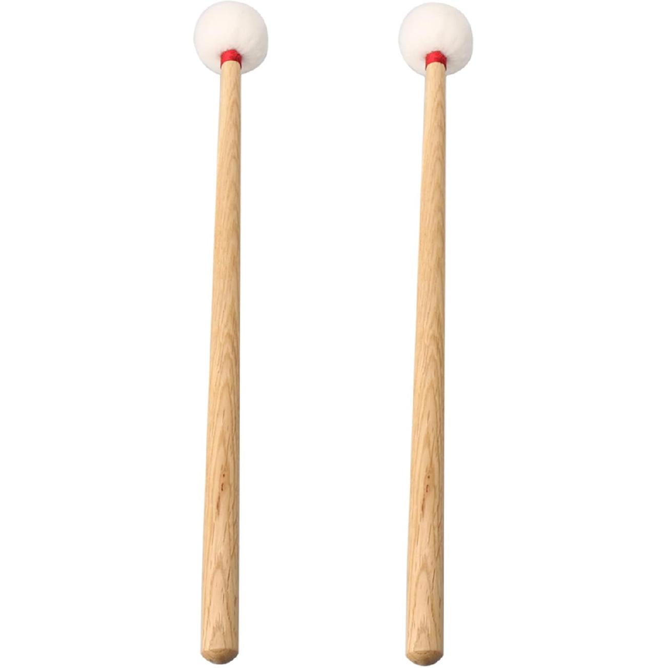 Xstyle 2Pcs Timpani Stick, 14Inch Timpani Mallet with 35mm Felt Head, Medium Hard Maple Handle Mallet