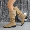 Winter Suede Comfortable/elegant Riding Boots Fashionable New Round Toe Sexy Thick Sole Non Slip Casual Knight Boots for Women