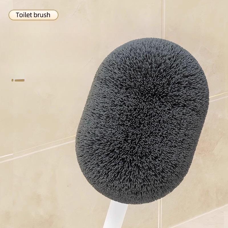 Wall-Mounted Long Handle Toilet Brush with Soft Bristles for Corner Cleaning