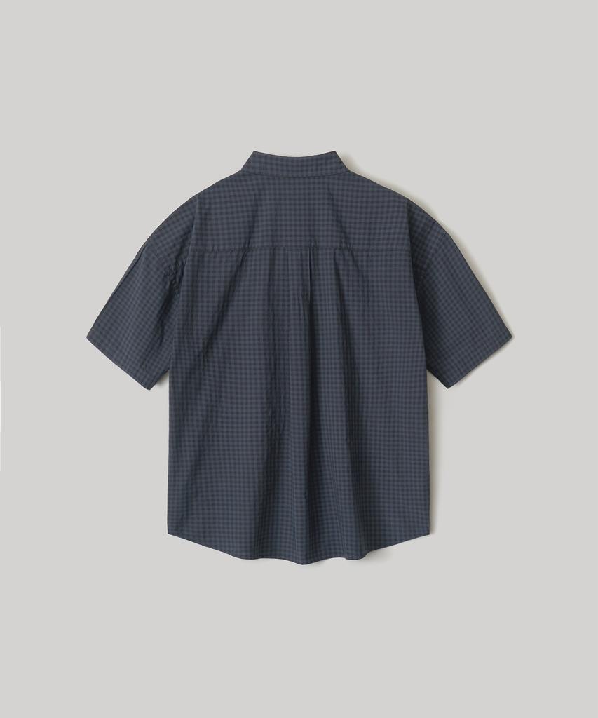 ANOTHER OFFICE Huge Garment Gingham Check Shirt (Smoky Indigo)