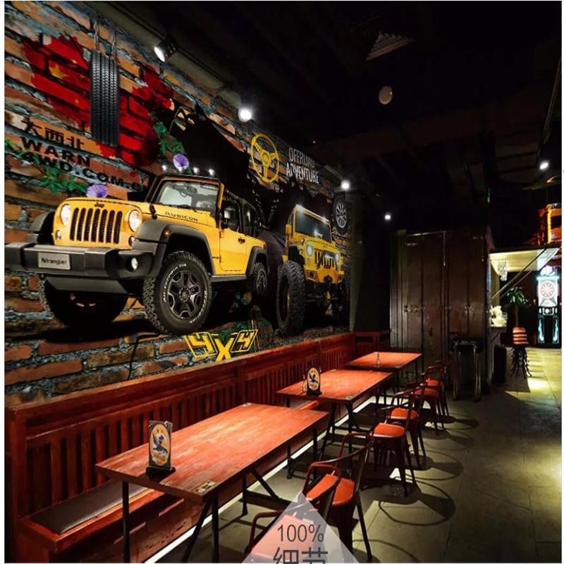 Tapete, Auto bricht aus der Wand, Bar, KTV, Restaurant, Jungenzimmer, Schlafzimmer, Hintergrund, Dekor, Tapete