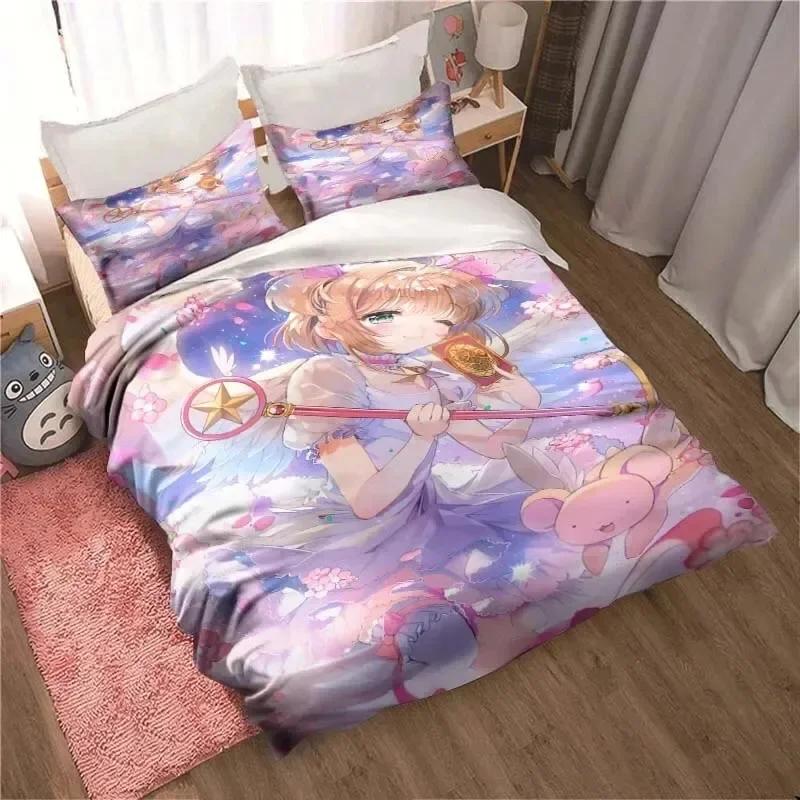 Luxury New 3D Print  Anime Cardcaptor Sakura Bedding Set Double Twin King Duvet Cover Pillowcase Boys Girls Adults Bedroom