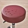 Waterproof Round Stool Cover Leather Elastic Barstool Covers All Inclusive Solid Color Rotating Chair Slipcover Home Hotel Decor