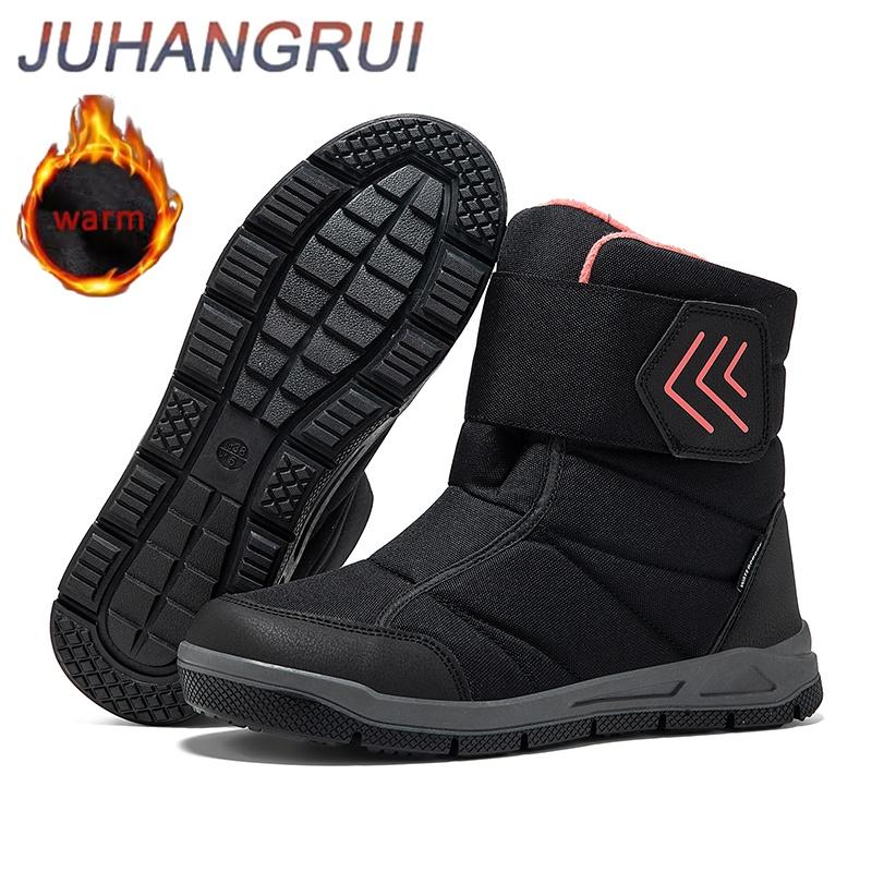 

Men s Boots Winter Hiking Shoes Mid-calf Fashion Snow Boots for Women Warm Fur Non-slip Outdoor Male Cotton Casual Sneakers 37