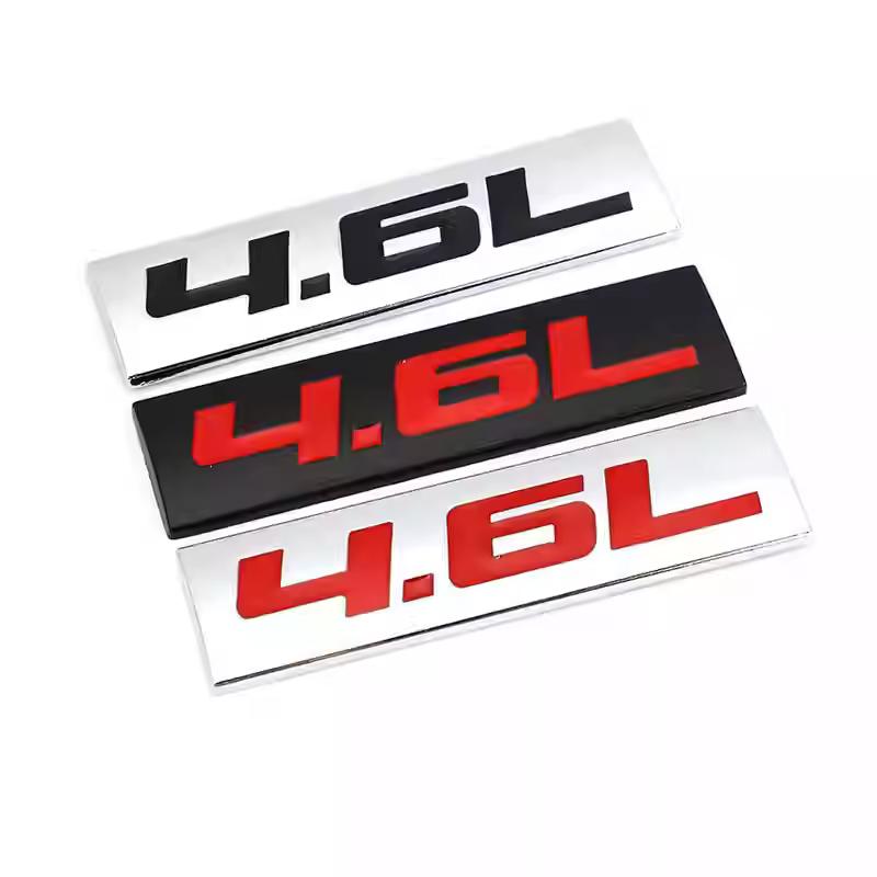 fsbn3 3D Metal 4.0L 4.6L 4.7L 5.0L 5.3L 5.7L Car Rear Trunk Emblem Badge For Jepp Dodge  Volvo Ford Cadillac Chevrolet  Honda Toyota
