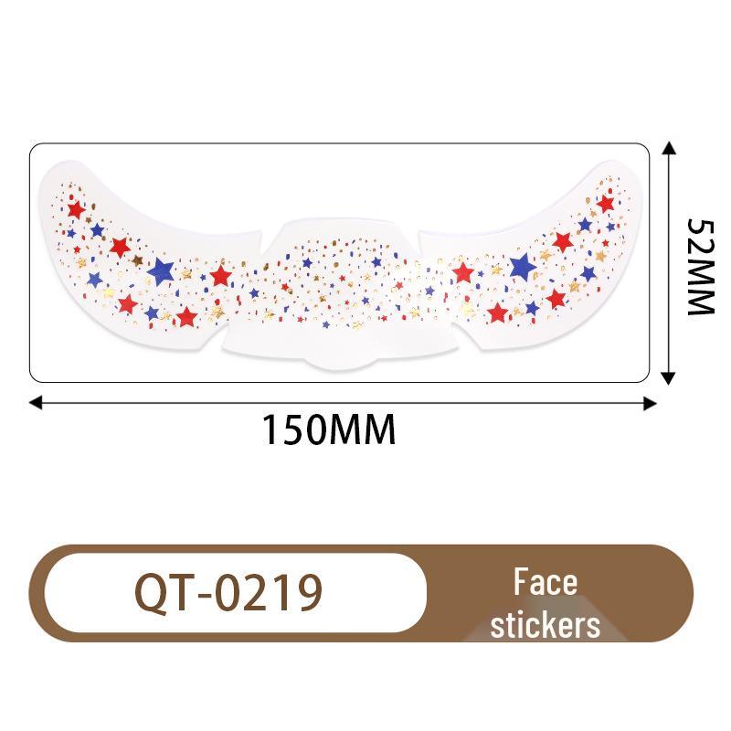 Waterproof Gold Silver US Independence Day Freckle & Face Tattoo Stickers 5.2 x 15 cm - Waterproof