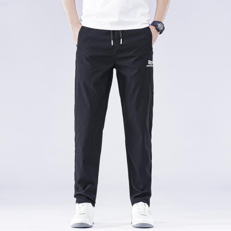 

Men s summer new cool men s casual pants fashion straight loose breathable ice silk breathable long pants sports M