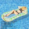 Inflatable PVC Float Recliner: Foldable Striped Swimming Bed