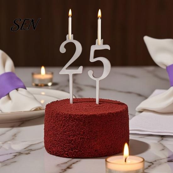 Gift for Party Planners 10 Pcs Reusable Number Candle Holder Set, 0-9 Digital Birthday Cake Stand Cakes Stand, Metal Topper Decoration Birthday,