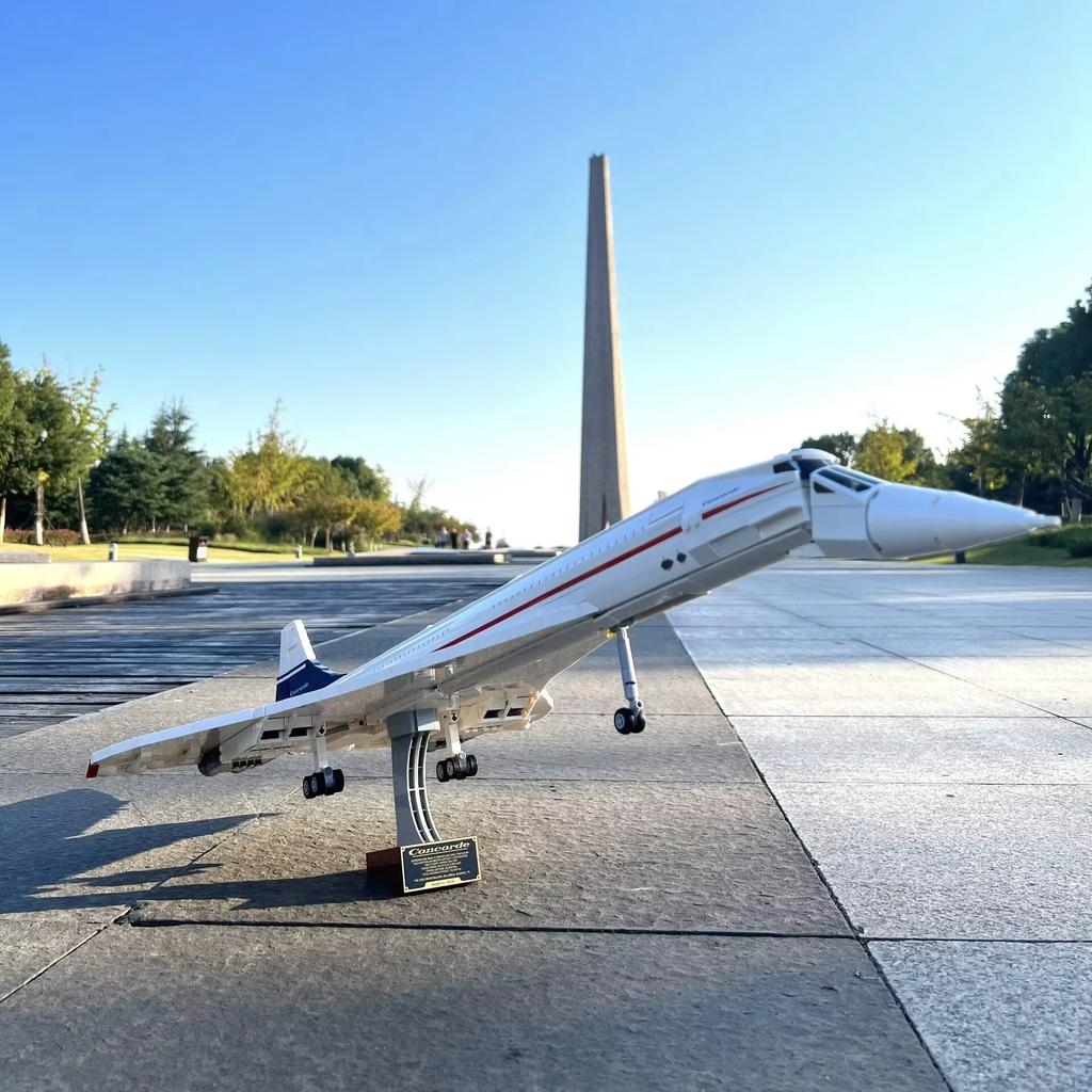 2083 PZ Concorde Aereo Passeggeri Blocchi da Costruzione Decorazione Creativa Modello Tecnico MOC Mattoncini da Assemblaggio Giocattoli Regali per Bambini