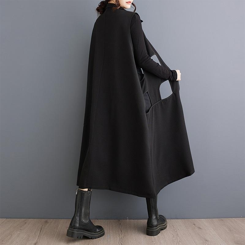 Ärmelloses Plus Size Vintage Hollow Out Neue Kleider für Frauen lässig locker lang Frühling Herbstkleid