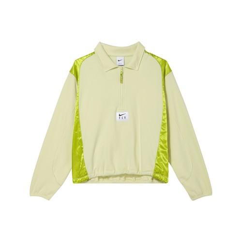 Nike Женская толстовка с логотипом, быстросохнущая, удобная, с цветовыми блоками, с полумолнией EU M зелёный