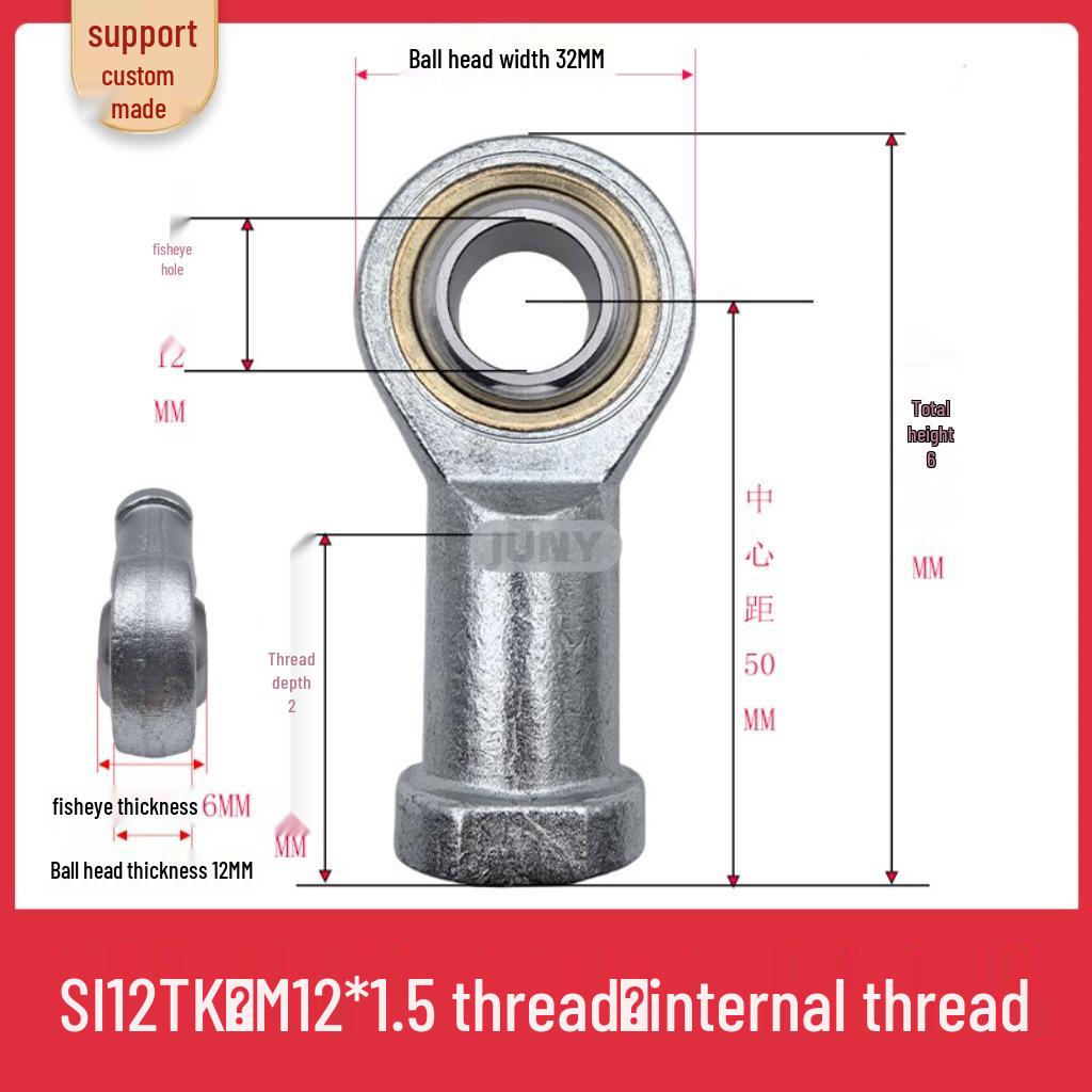 Spherical Plain Bearings: Universal Joint Ball Joint Rod End, Internal SI, External SA, Sizes 5-40