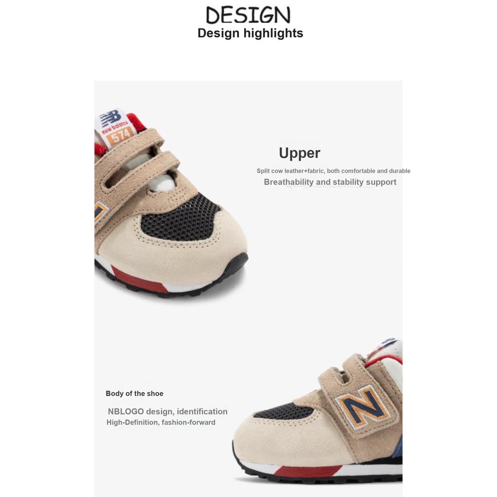 New Balance Comfortable Durable Low-Top Walking Shoes Baby Shoes Beige Dark-Blue IV574LC1