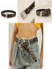 Fashion Leopard Print Pattern Rhinestone Metal Buckle Decoration Women Wide Belt For Streetwear Fashion