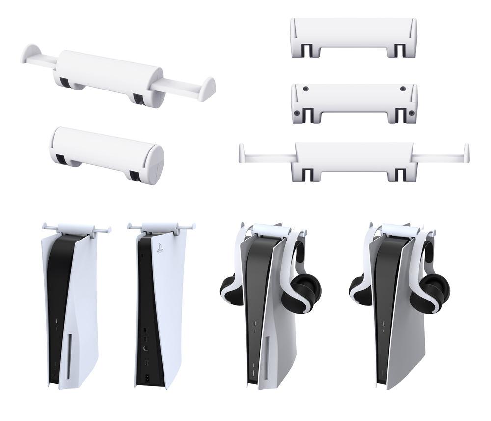Hanging Bracket Stable Retractable Dual Hooks Headset Hook Holder Storage Rack for PS5 Game Console