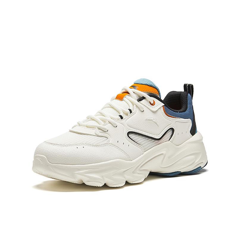 Anta Little Daddy Comfortable Shock Absorbing Wear Resistant Low Top Casual Shoes Men Sneaker White Blue Black 912418893-2