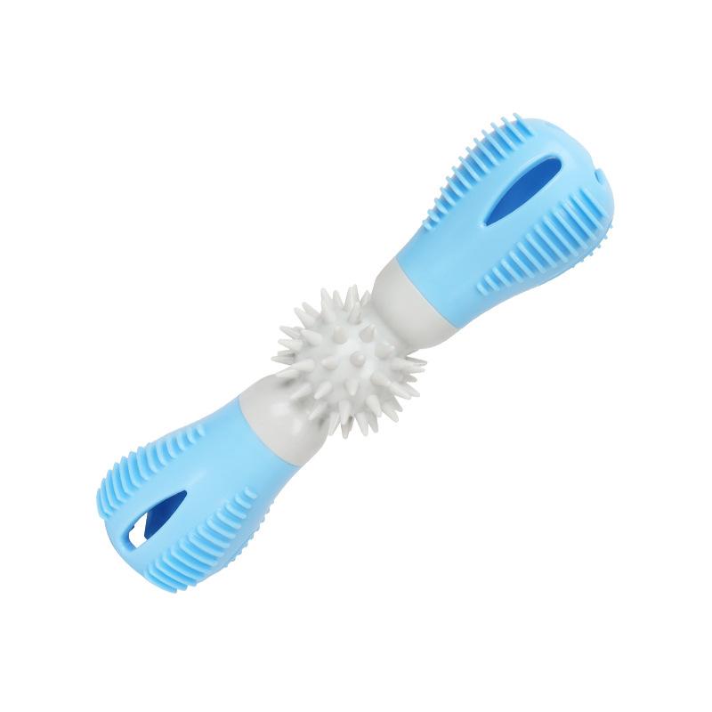 Blue White Dental Chew Dog Toy, Durable Rubber Squeaky Toothbrush Toy for Dogs, Interactive Puppy Teething Toy оранжевый