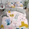 Cartoon Katze Hunde Kleinkind Bettwäsche Set Für Schlafzimmer Weiche Moderne Tagesdecken Bequeme Kinder Bettbezug Deckenbezug Und Kissenbezug