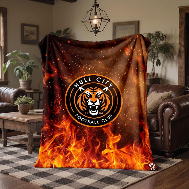 Hull City Football Print Flannel Blanket Soft Warm Sofa Bed Throw Blanket For Home Office Bedroom