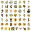 50PCS Sunflower Graffiti Stickers for DIY Decor: Cute Plant-Themed Stationery & Suitcase Decals